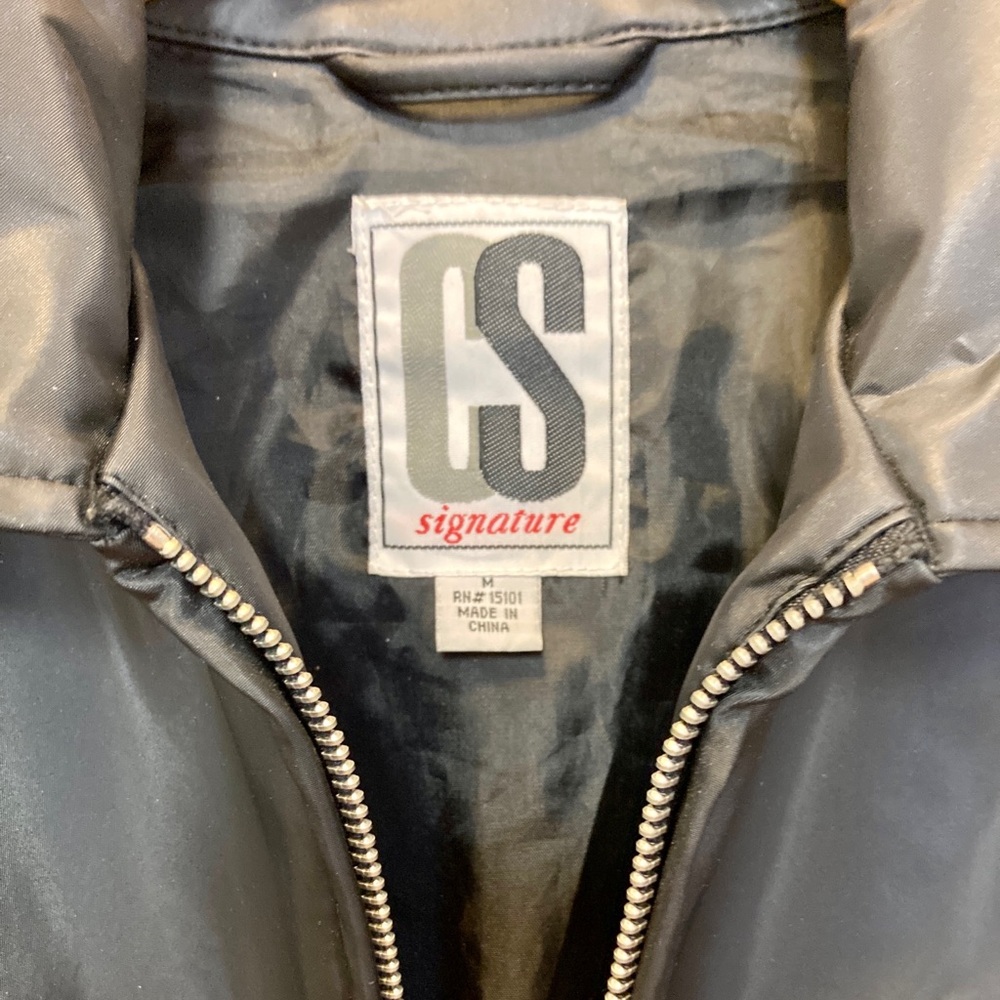 Women's Black Vinyl Rain Jacket - Picture 3 of 4